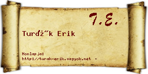 Turák Erik névjegykártya